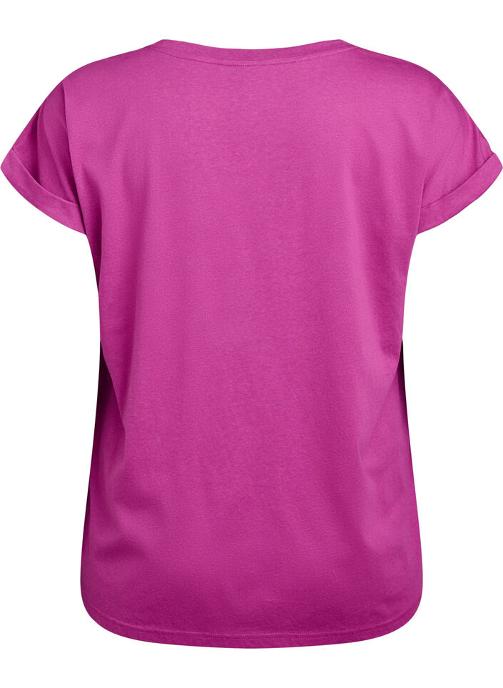 T-shirt à manches courtes en mélange de coton, Violet, Packshot image number 1