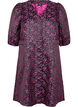 Robe mi-longue avec fleurs brodées, Black Pink Flower, Packshot image number 0