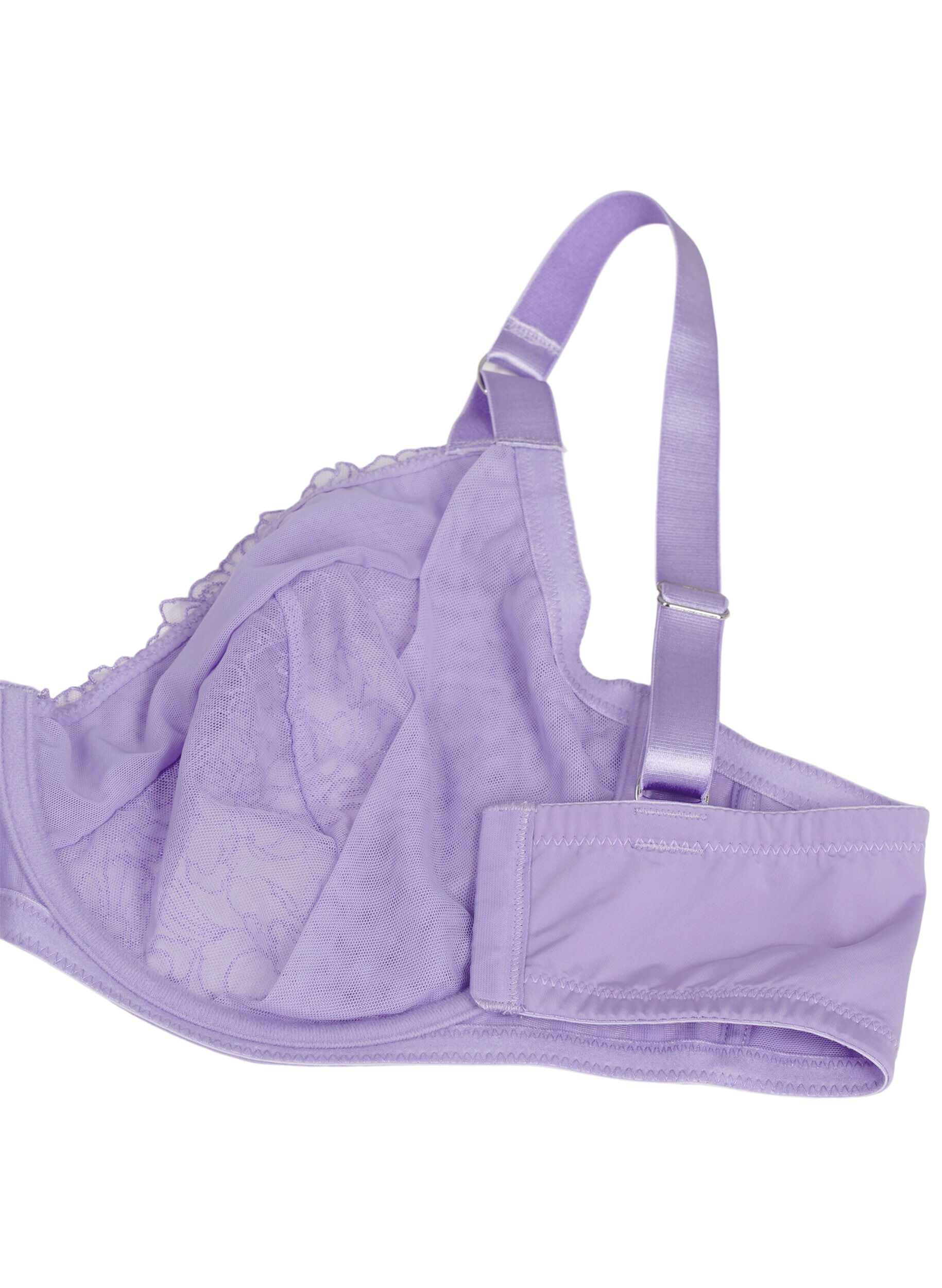 Zizzi Soutien-gorge couvrant en dentelle, Violet, Packshot image number 3