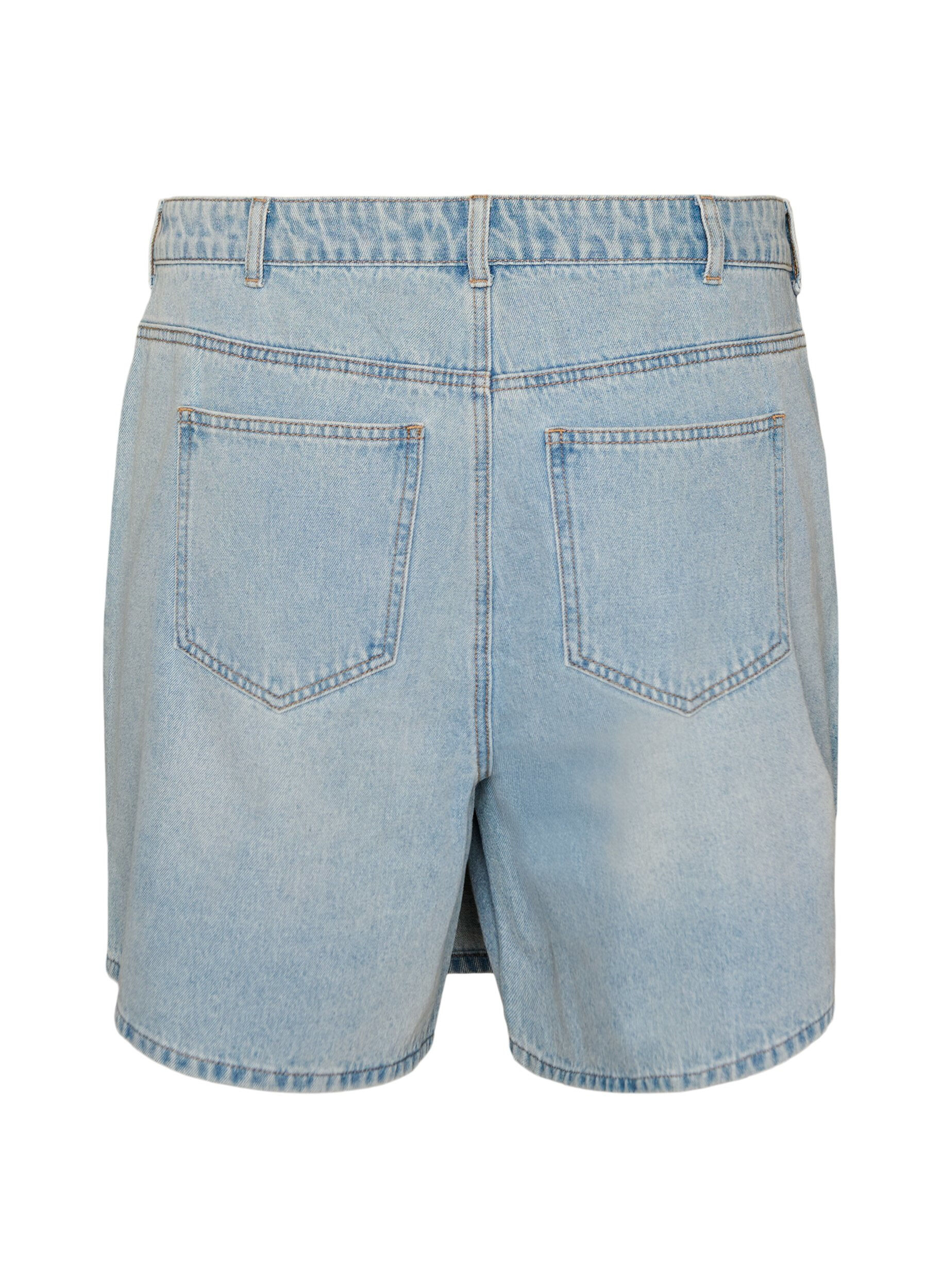 ZizziShort en denim effet portefeuille et taille haute, Bleu Clair, Packshot image number 1