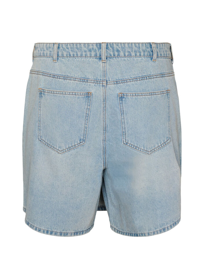 Short en denim effet portefeuille et taille haute, Bleu Clair, Packshot image number 1