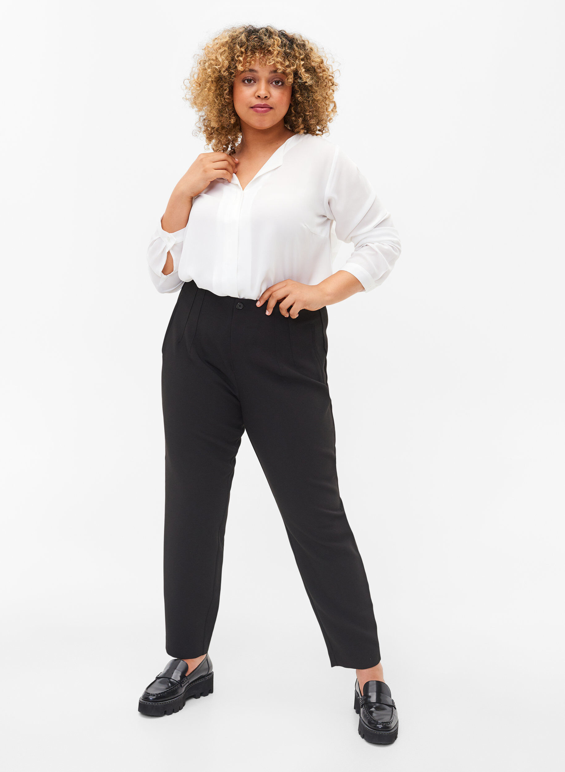 ZizziPantalon classique taille haute, Noir, Model image number 0