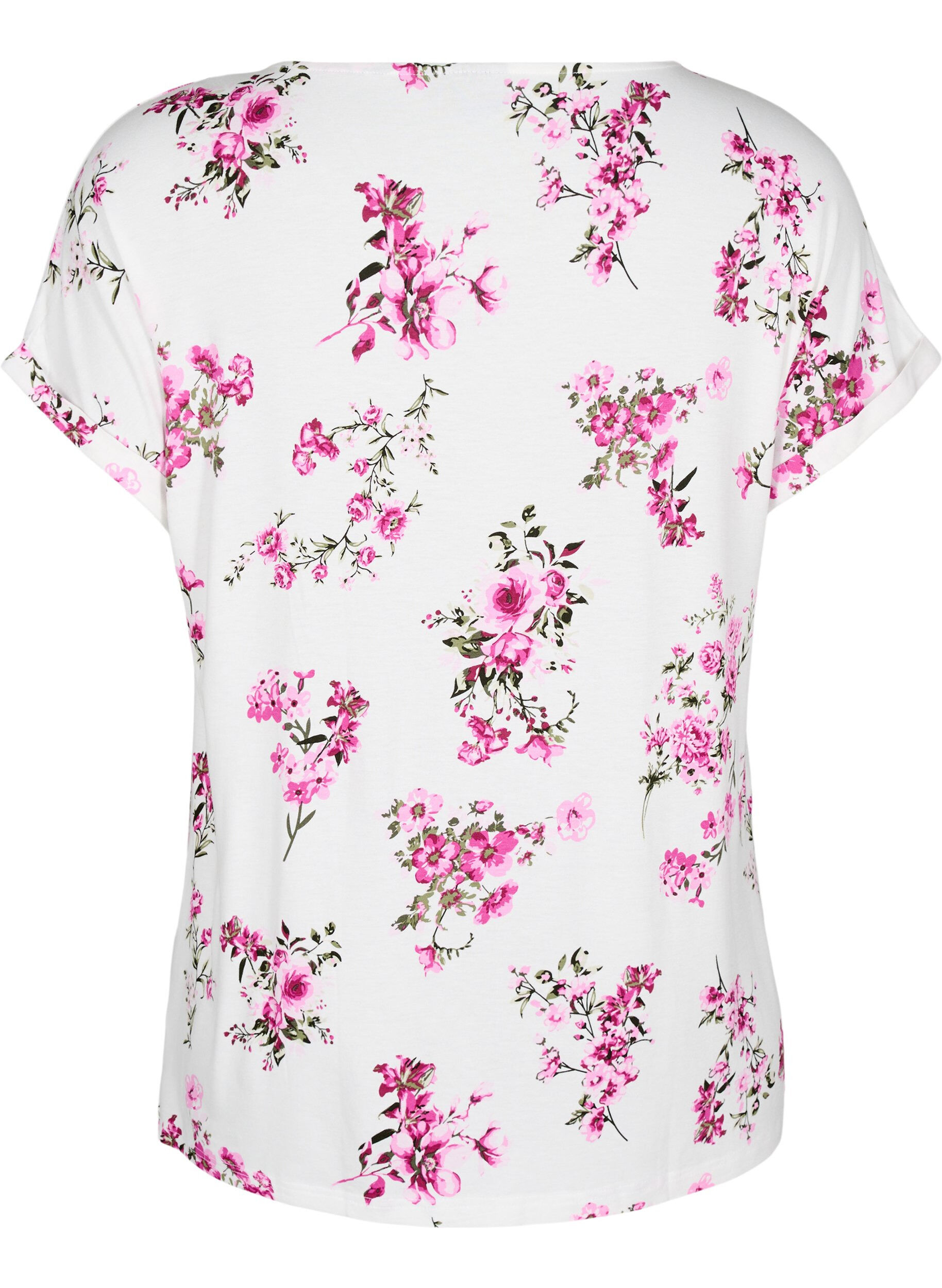Zizzi T-shirt avec imprim&eacute; floral, Rose, Packshot image number 1