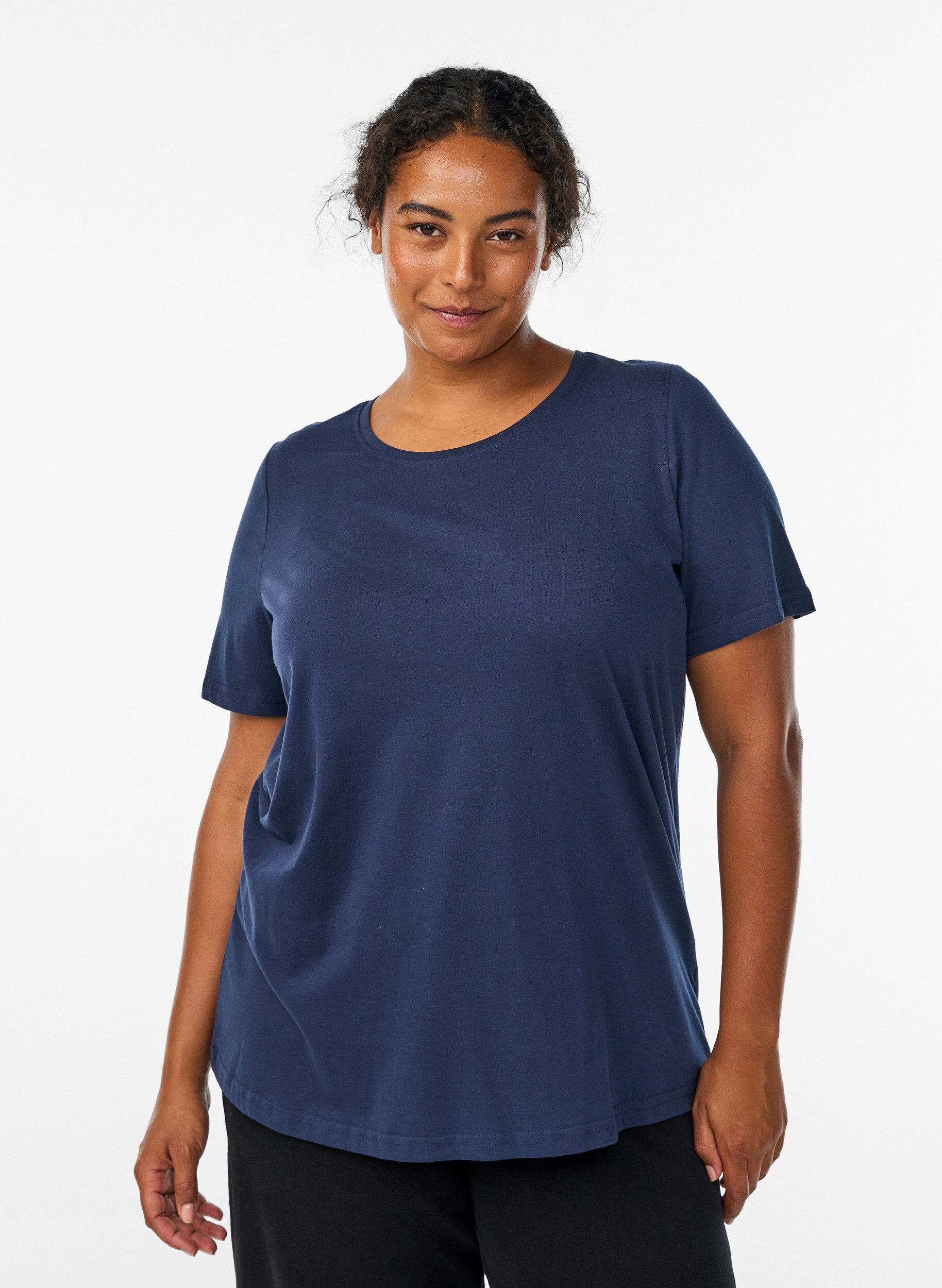 T-shirt imprim&eacute;, Bleu, Model