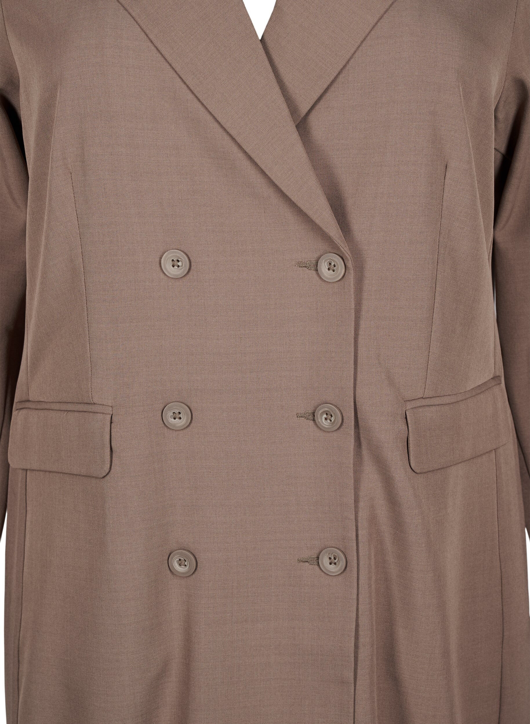 Zizzi Robe blazer crois&eacute;e, Walnut, Packshot image number 2