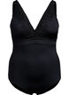 Maillot de bain avec col en V et broderie, Black, Packshot image number 0