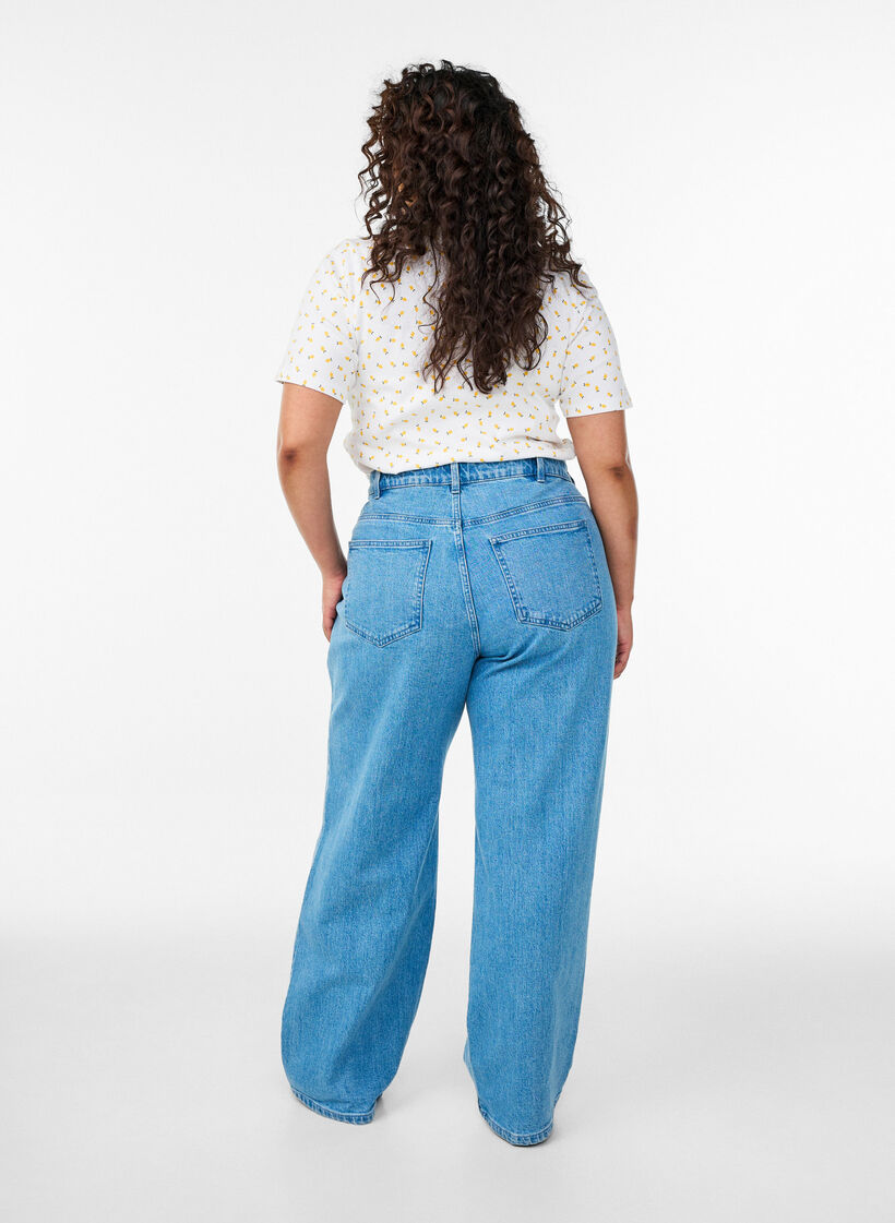 T-shirt en coton avec imprim&eacute; int&eacute;gral, Blanc, Model image number 2