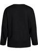 Blouse en jersey avec un volant en diagonale, Noir, Packshot image number 1