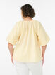 Blouse &agrave; petits carreaux avec une encolure &eacute;lastiqu&eacute;e et des manches coude, Jaune clair, Model image number 2