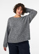 Pull ample &agrave; col rond, Gris, Model image number 0