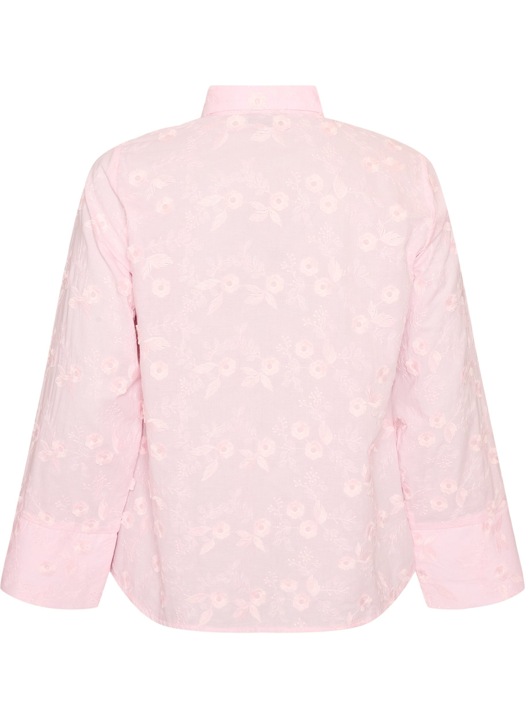 ZizziChemise avec broderies florales et manches larges, Rose, Packshot image number 1