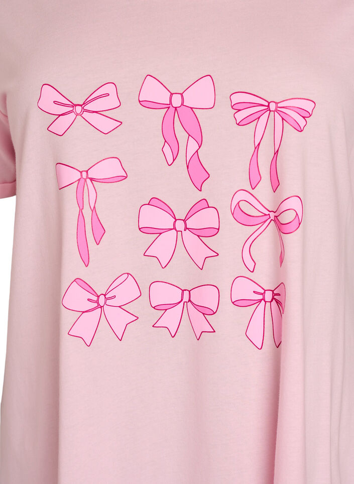 Chemise de nuit &agrave; manches courtes en coton biologique, Rose, Packshot image number 2