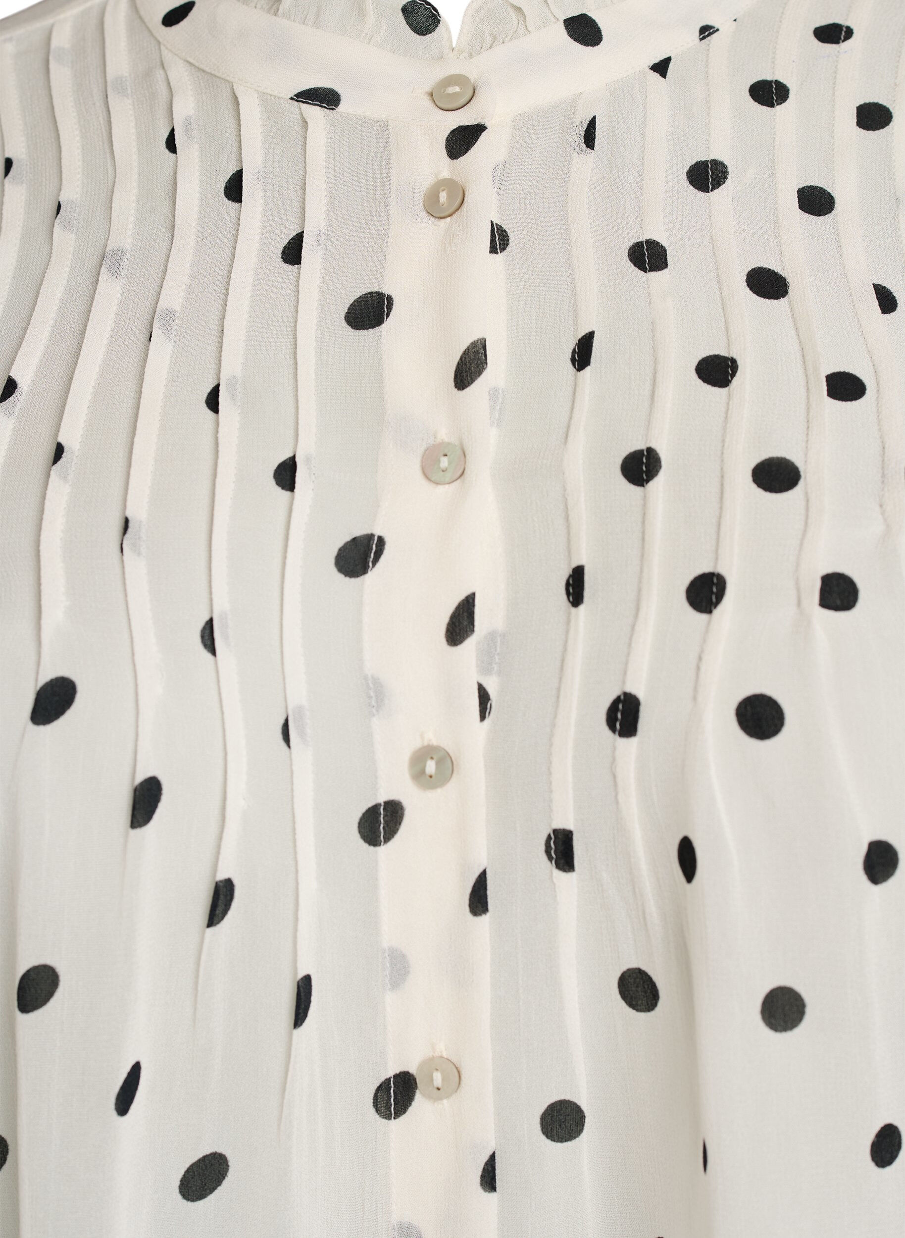 ZizziBlouse en viscose &agrave; col &agrave; volants, Blanc, Packshot image number 2