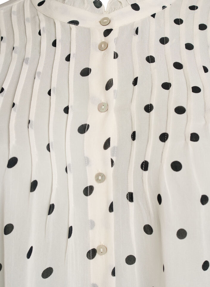 Blouse en viscose &agrave; col &agrave; volants, Blanc, Packshot image number 2