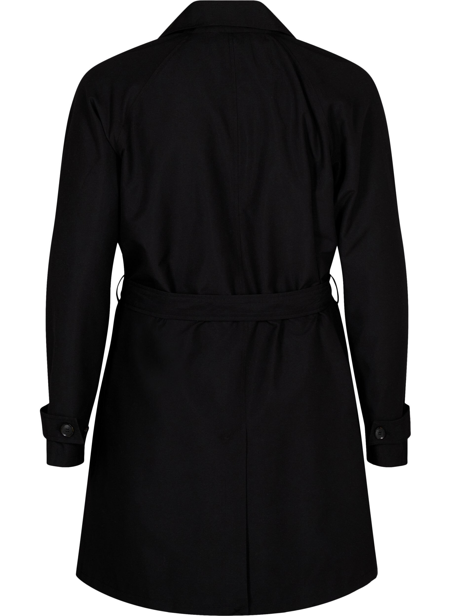 Zizzi Trench-coat avec ceinture et fente, Black, Packshot image number 1