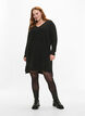 Robe en tricot avec fente, Dark Grey Melange, Model image number 2
