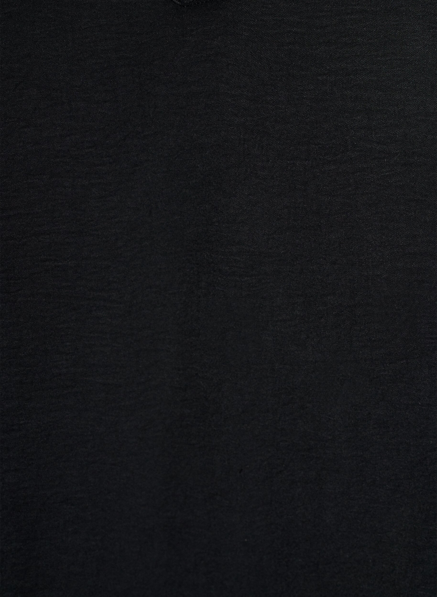 Zizzi Blouse avec poignets smock&eacute;s et col en V, Noir, Packshot image number 2