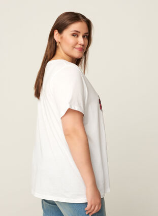 T-shirt manches courtes avec motifs, Bright White, Model image number 1