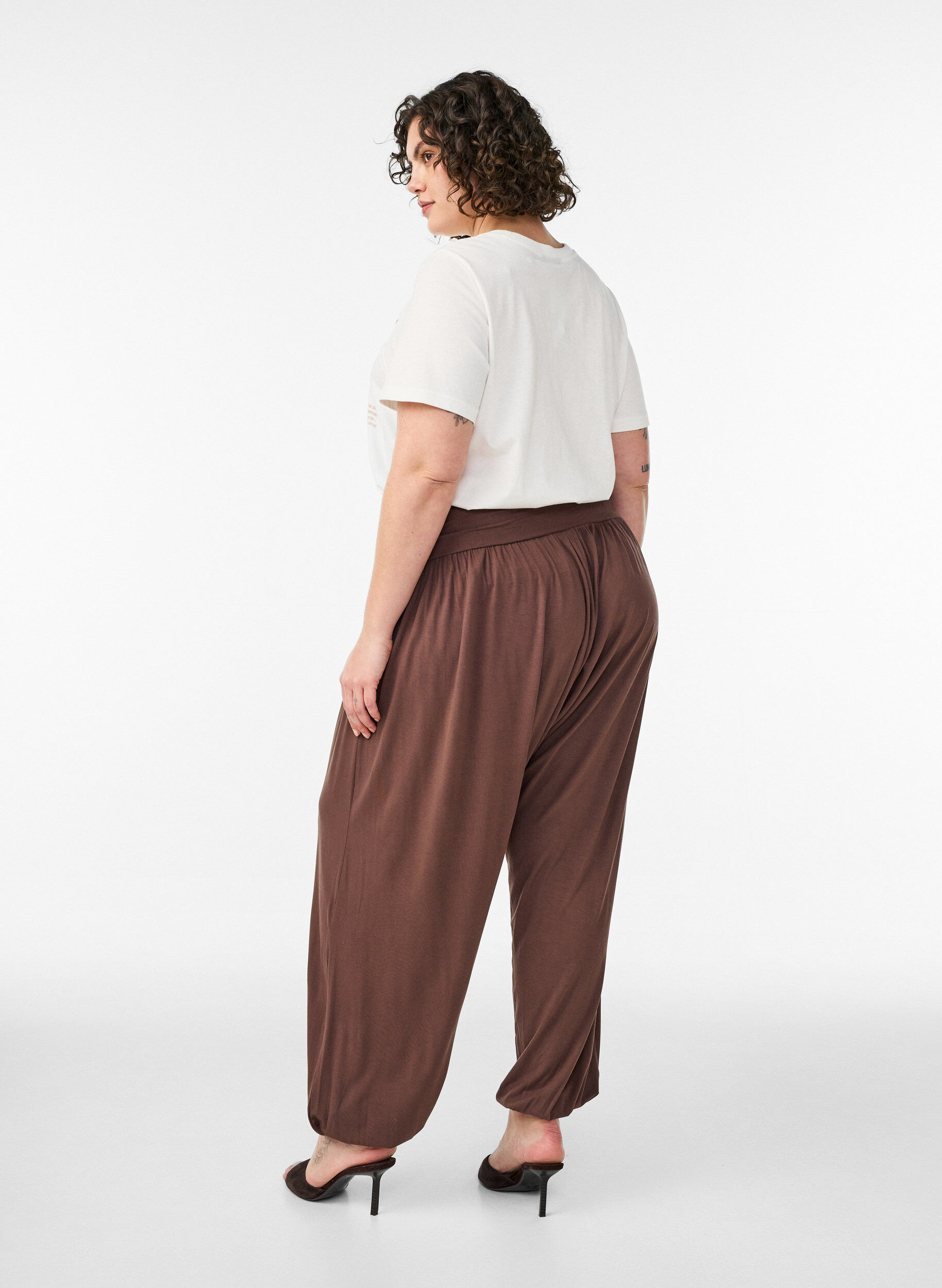 ZizziPantalon sarouel ample, Marron, Model image number 1