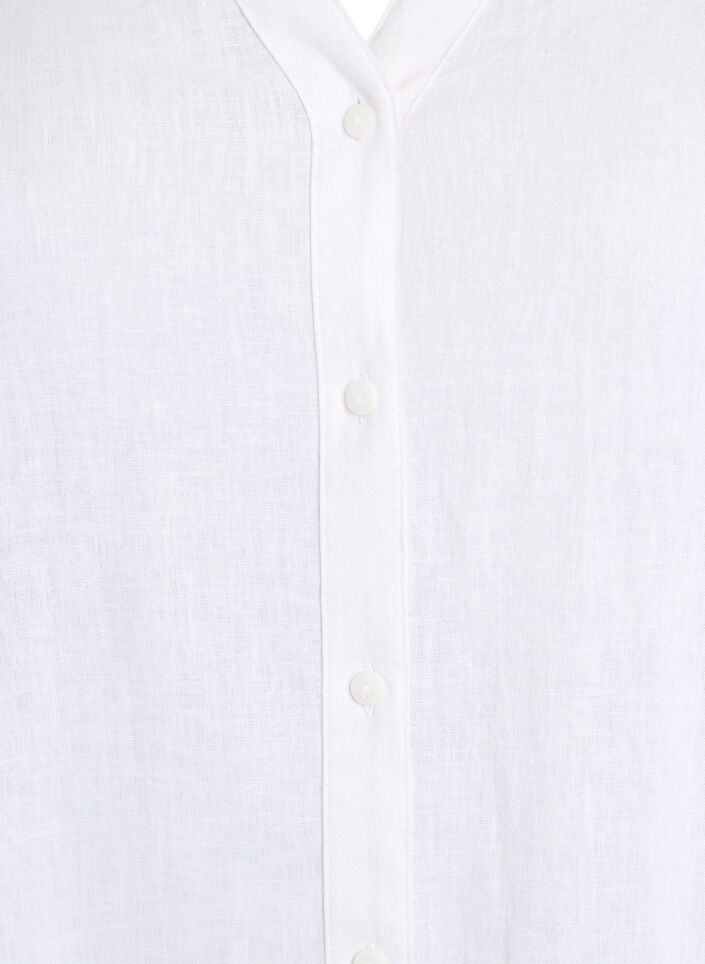 Chemise longue en lin et viscose, Blanc, Packshot image number 2