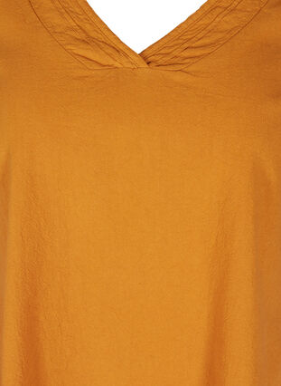 Haut à manches courtes en coton, Buckthorn Brown, Packshot image number 2