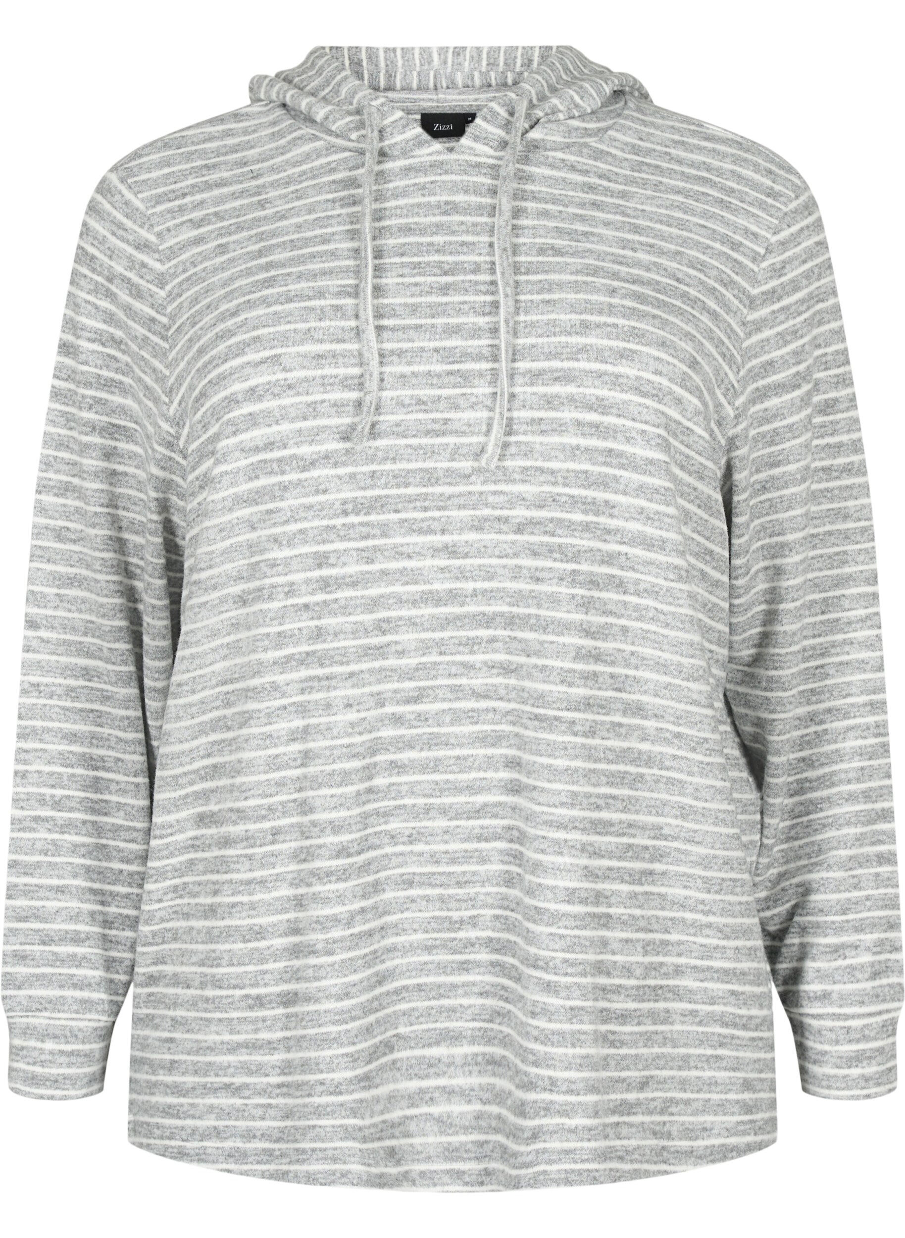 Zizzi Sweat &agrave; capuche ample avec des rayures, DGM Stripe, Packshot image number 0