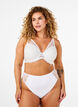 String en microfibre avec dentelle, Blanc, Model image number 0