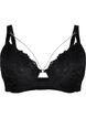 Soutien-gorge couvrant en dentelle avec détail chaîne, Black, Packshot image number 0