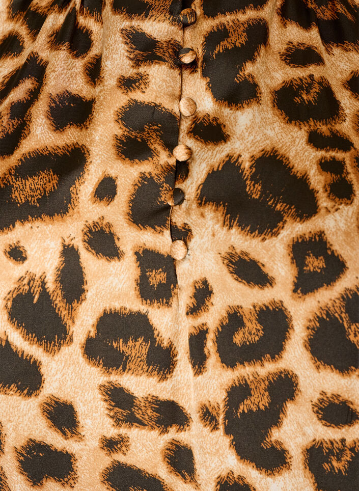 Robe &agrave; imprim&eacute; l&eacute;opard avec volants, Marron, Packshot image number 2
