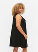 Robe sans manches en coton avec forme en A, Black, Model image number 1
