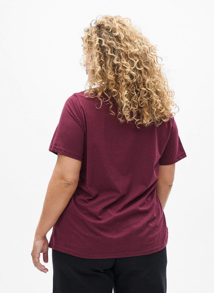 T-shirt imprim&eacute;, Bordeaux, Model image number 2