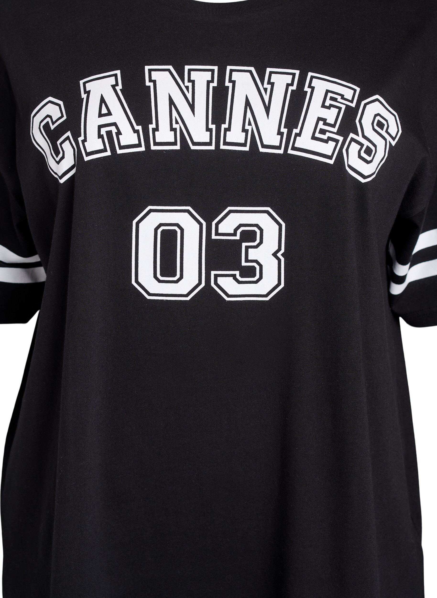 Zizzi T-shirt coll&egrave;ge oversize et sportif, Noir, Packshot image number 2