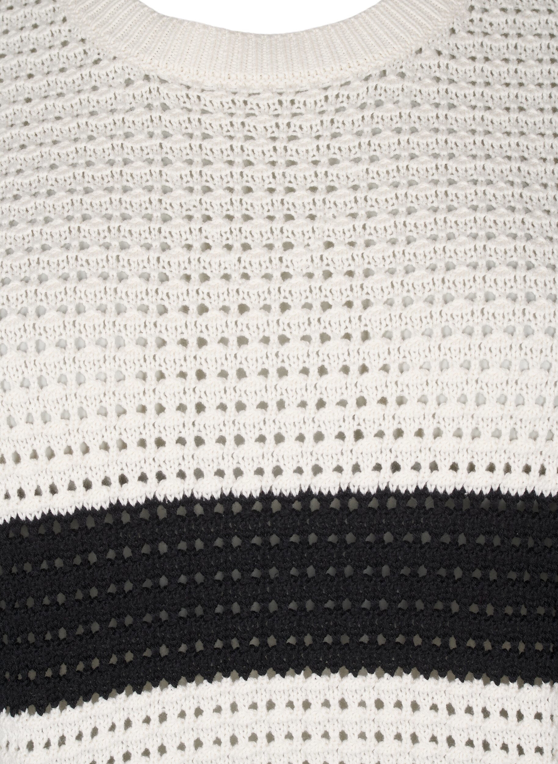 Zizzi Chemisier en tricot ray&eacute; &agrave; manches longues, Vanille, Packshot image number 2