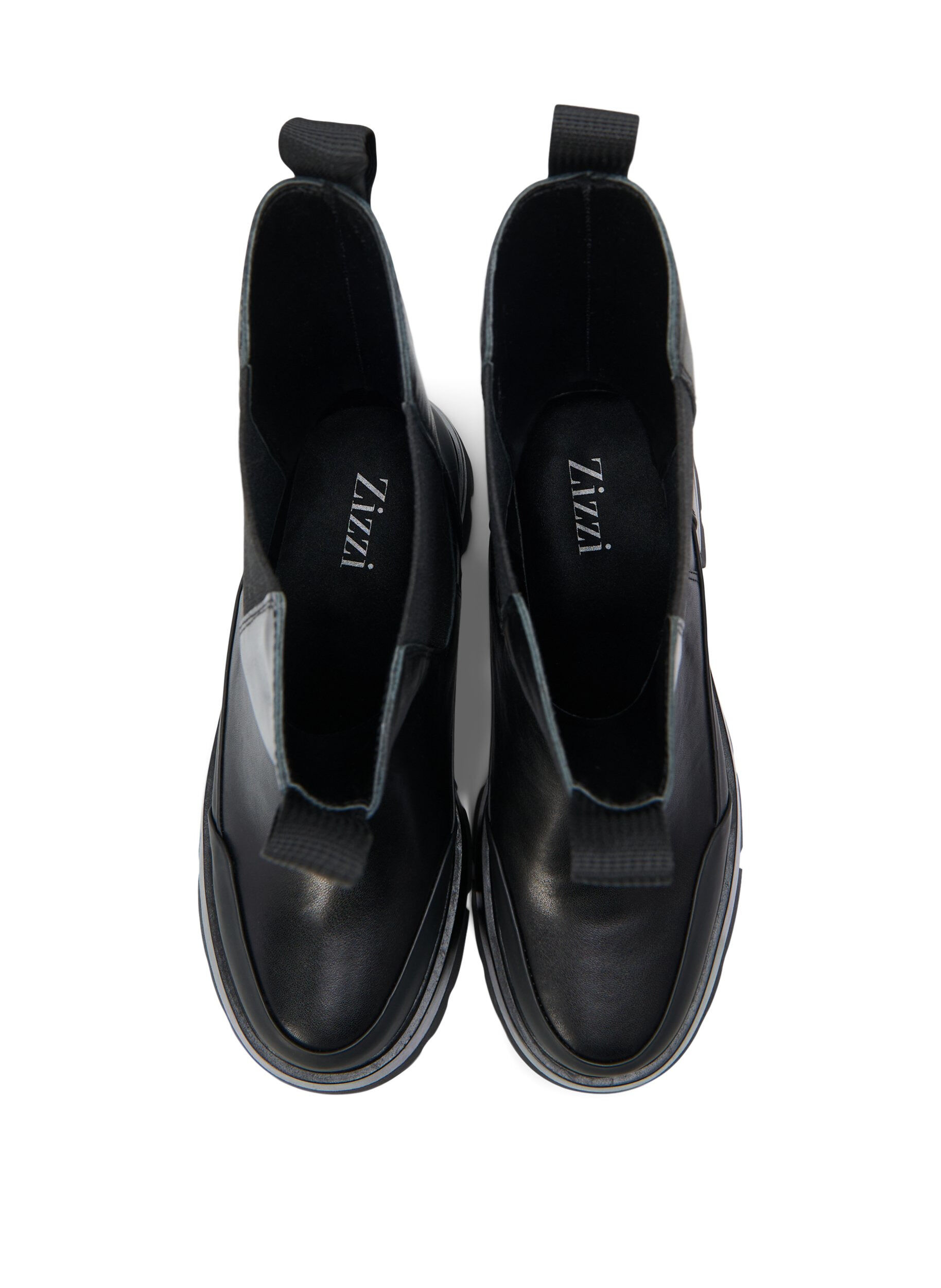 Zizzi Botte en cuir pour pieds larges avec une semelle &eacute;paisse, Black, Packshot image number 2