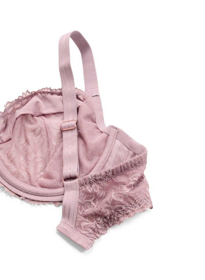 Soutien-gorge couvrant avec maillage en dentelle, Rose, Packshot image number 3