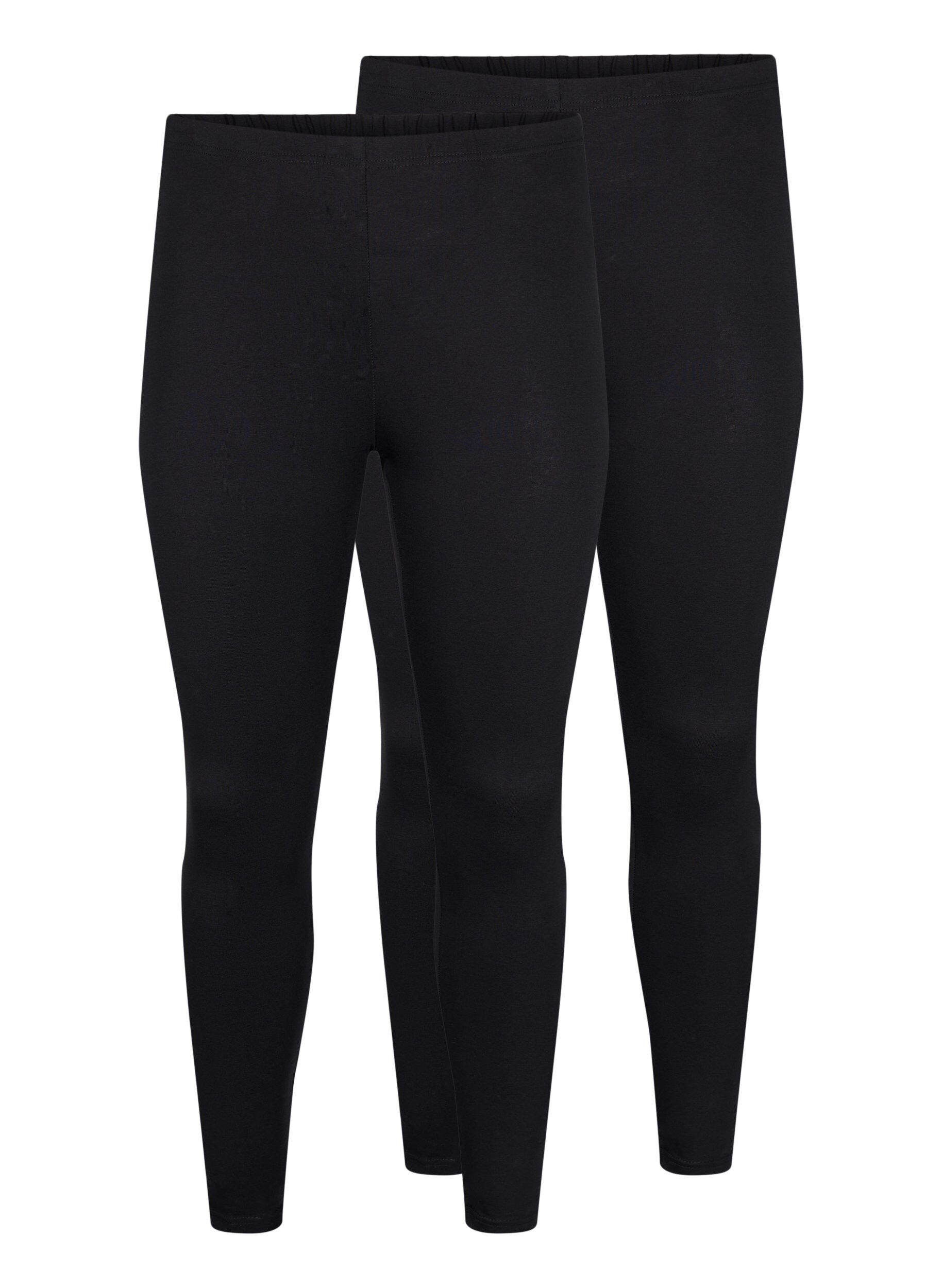 Zizzi2-pack leggings en coton, Noir, Packshot image number 0