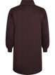 Robe sweat avec col montant c&ocirc;tel&eacute; et zip, Marron, Packshot image number 1