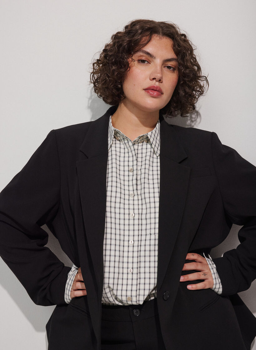 Blazer classique &agrave; fermeture &agrave; un bouton, Noir, Model image number 0