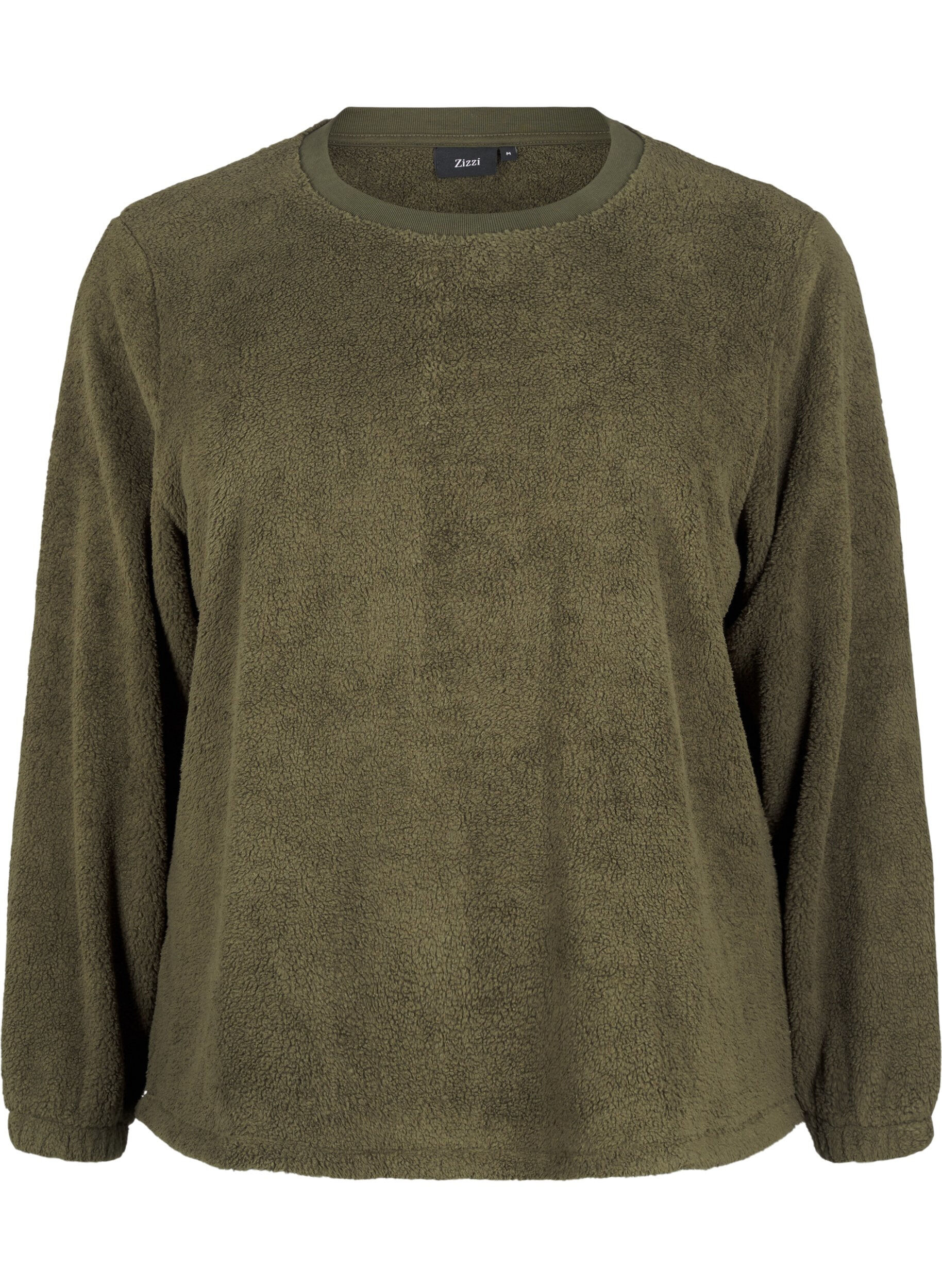 Zizzi Chemisier en peluche ample &agrave; col rond, Forest Night, Packshot image number 0