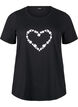 FLASH - T-shirt avec motif, Black Flower Heart , Packshot image number 0