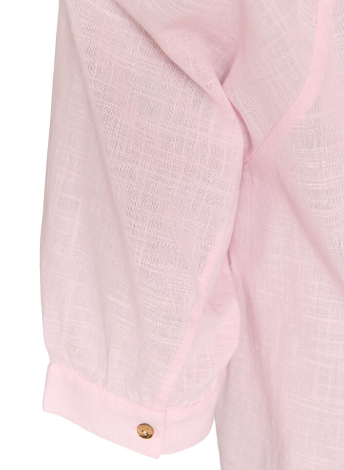 Tunique en coton avec un col en V, Rose, Packshot image number 3