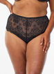 Thong hipster en dentelle avec une ouverture en bas, Noir, Model image number 2