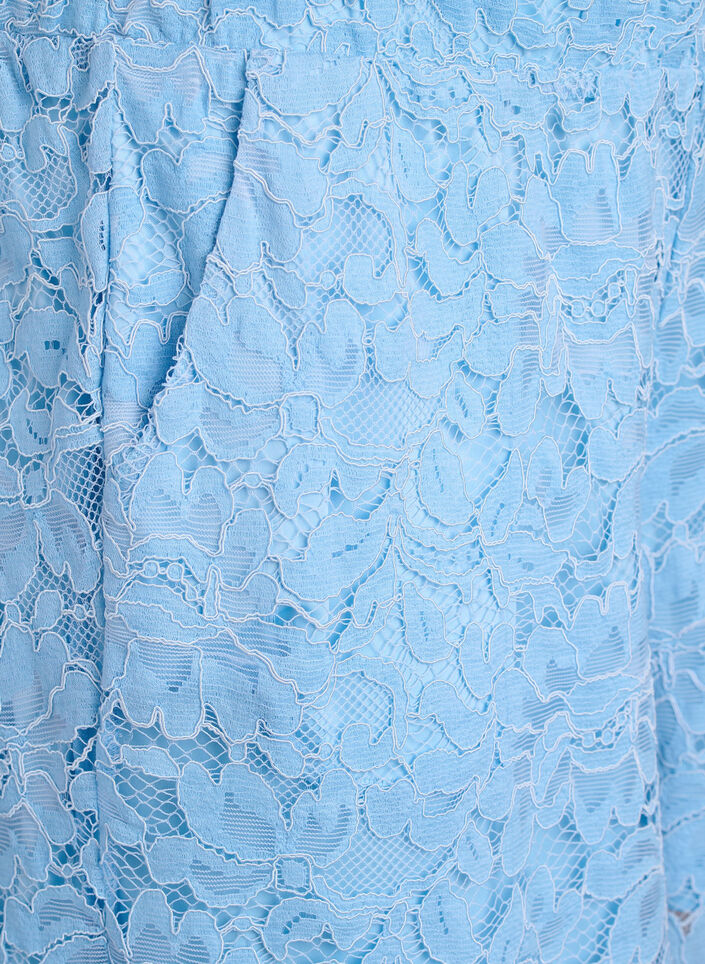 Short en dentelle taille haute avec poches, Bleu, Packshot image number 2