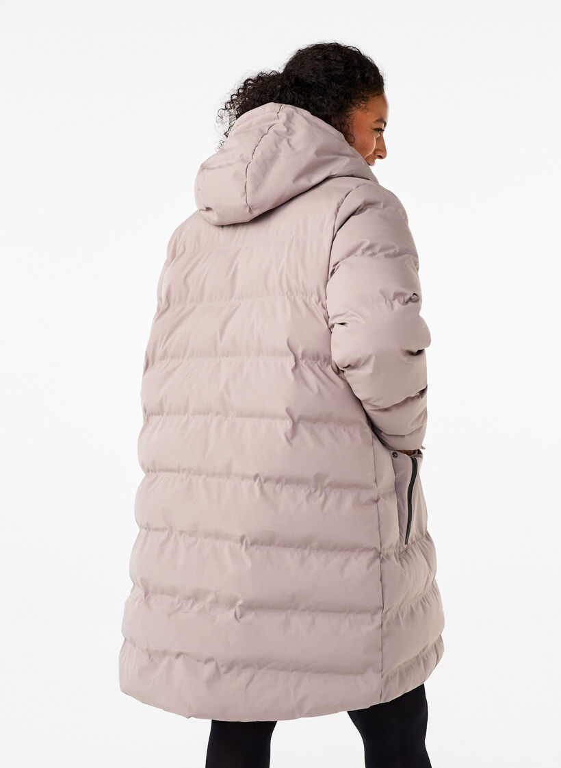 Doudoune avec capuche et poches, Beige, Model image number 2
