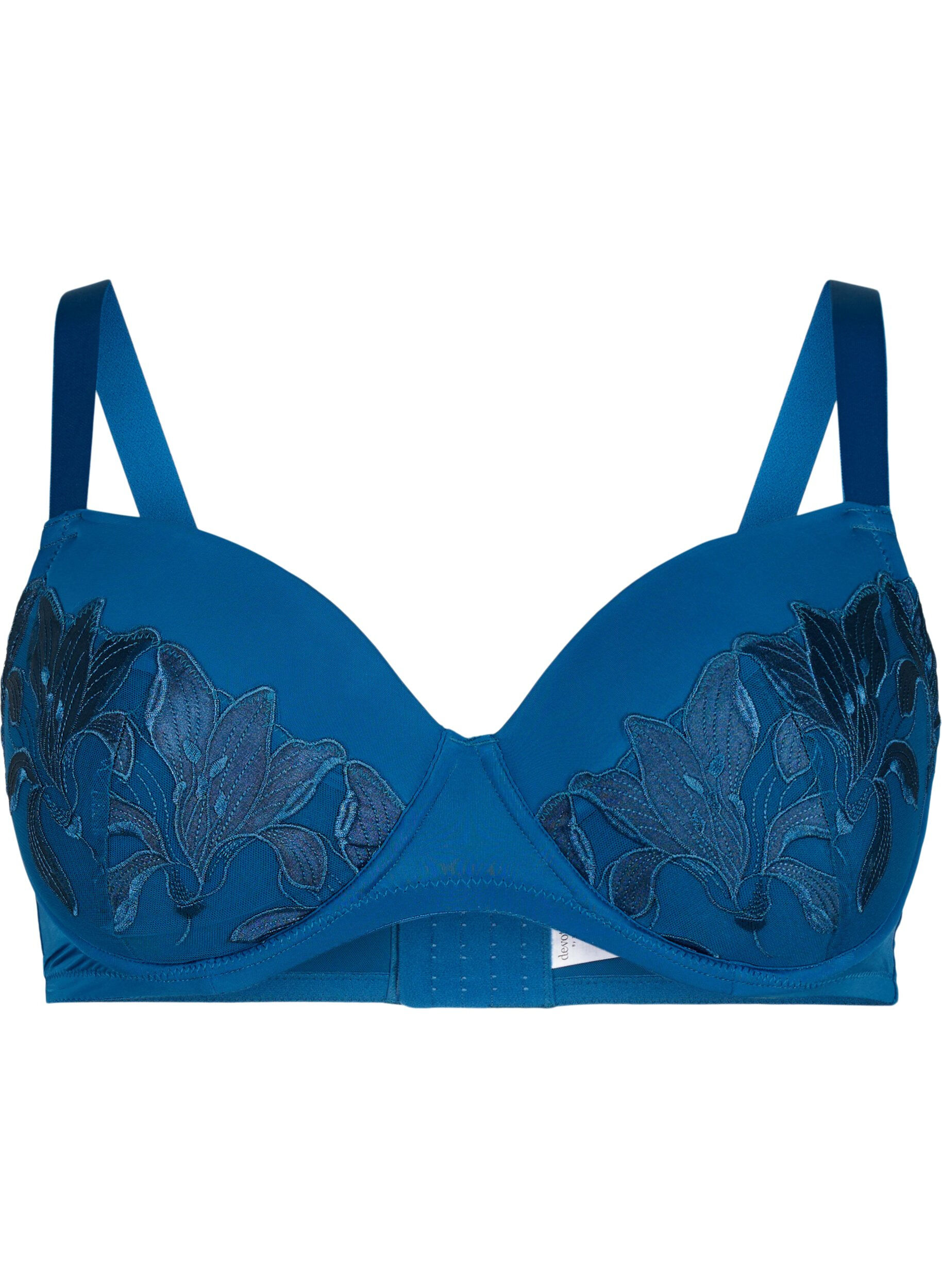 Zizzi Soutien-gorge &agrave; armatures rembourr&eacute; avec de la dentelle, Bleu, Packshot image number 0