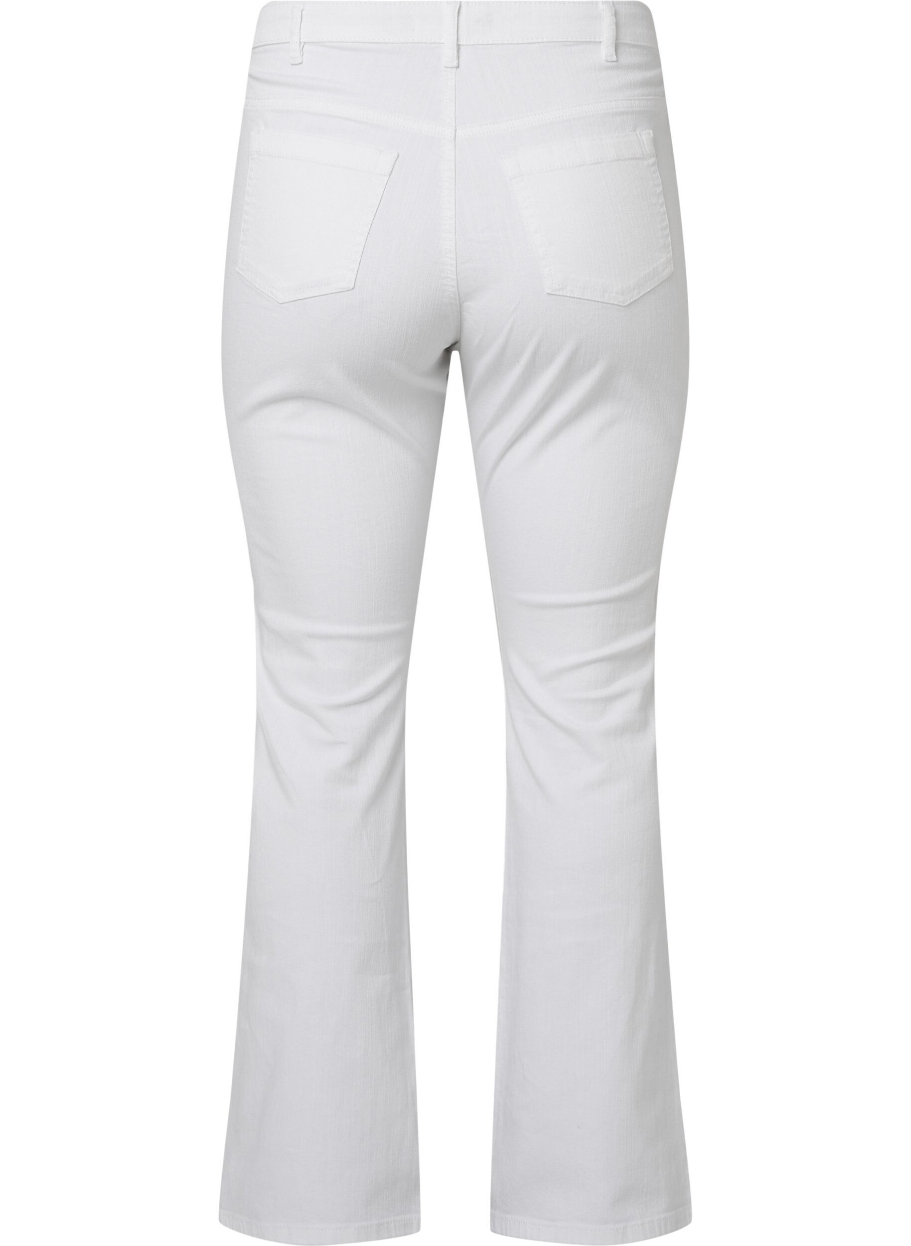Zizzi Jeans bootcut Ellen &agrave; taille haute, Blanc, Packshot image number 1