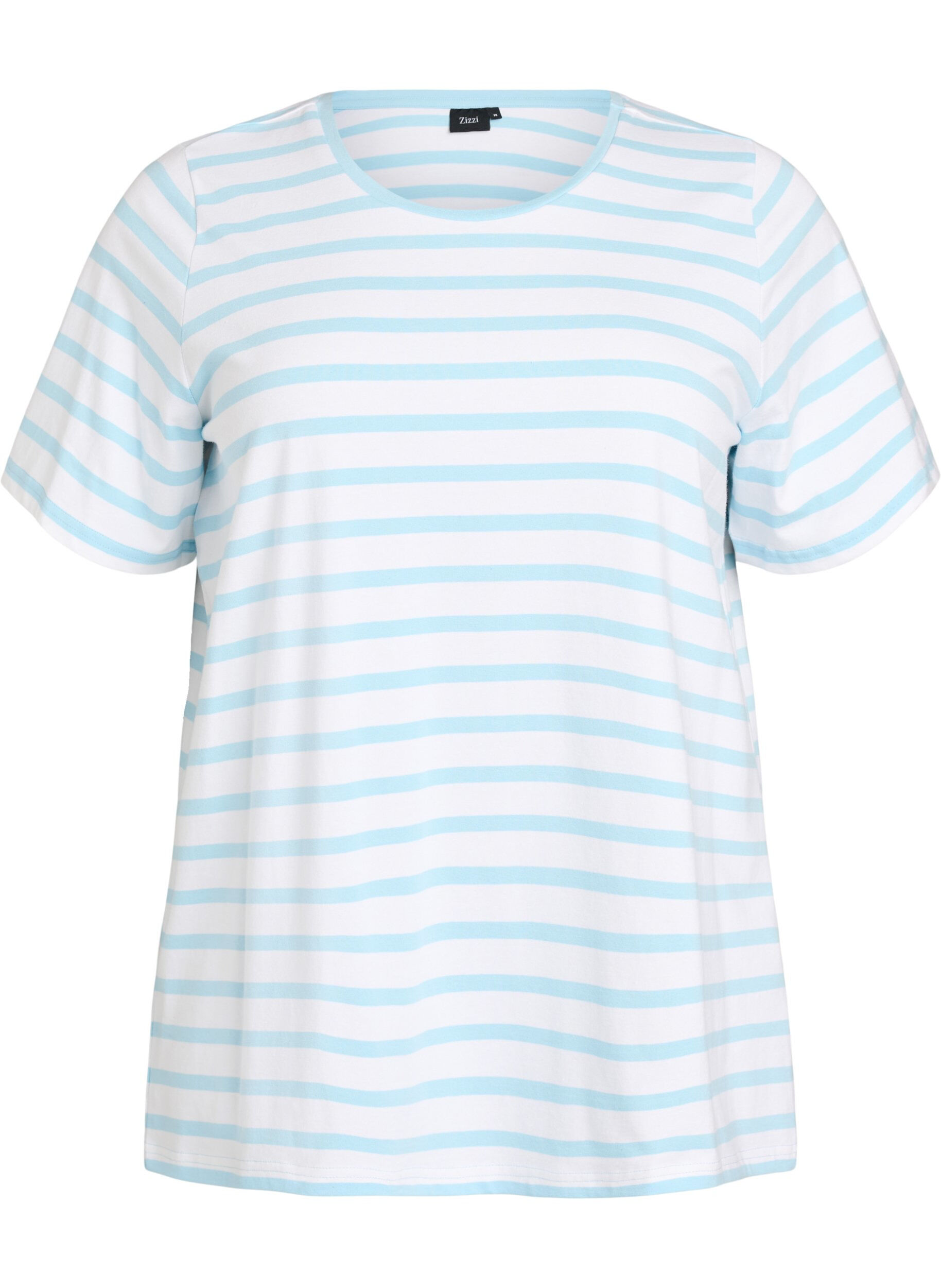 Zizzi T-shirt ray&eacute; en coton biologique, Bleu Clair, Packshot image number 0