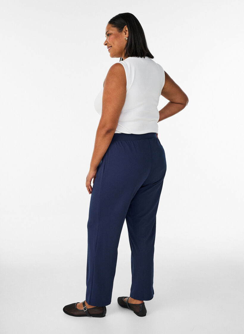 Pantalon &agrave; coupe droite, Bleu, Model image number 2