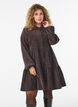 Robe en velours c&ocirc;tel&eacute; coupe A avec col montant, Marron, Model image number 0