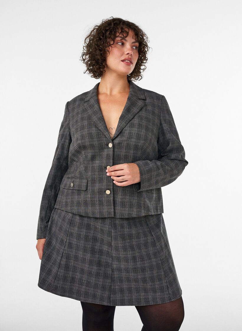 Jupe courte &agrave; coupe &eacute;vas&eacute;e, Gris anthracite, Model